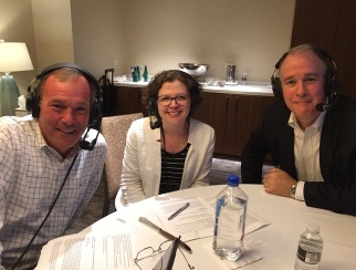 Co-hosts Bill Thorne (left) and Jessica Hibbard (center) with BJ’s Chris Baldwin (right).